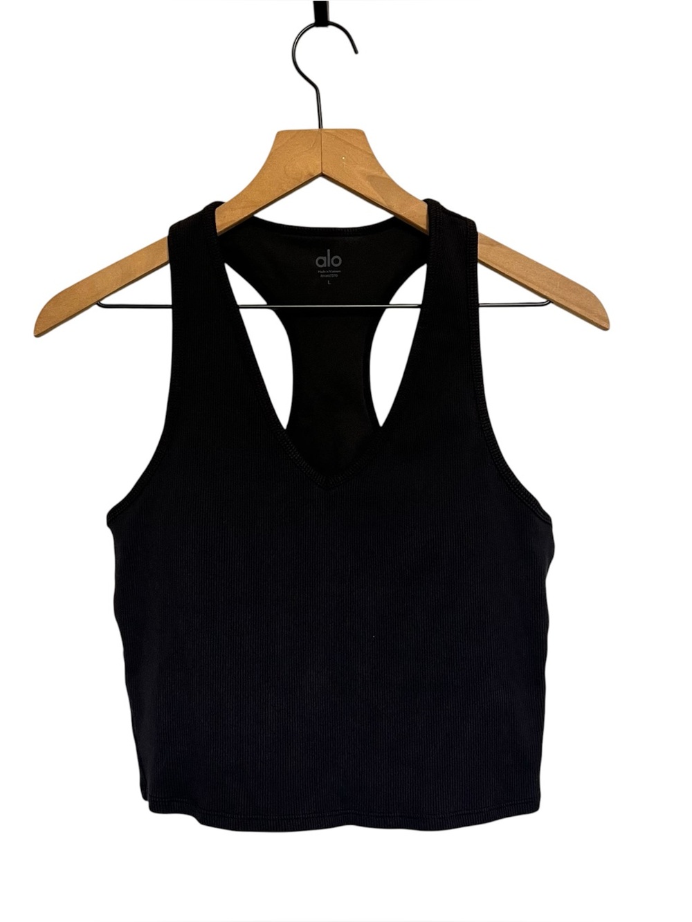ALO Yoga Black Ribbed Racerback Crop size Medium